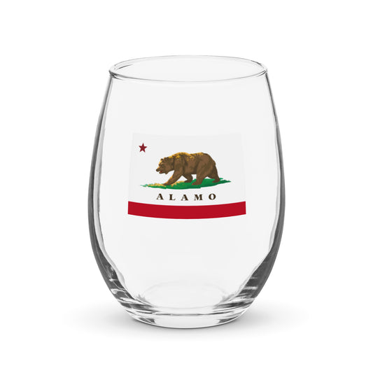 Alamo CA Stemless wine glass - CAFlags