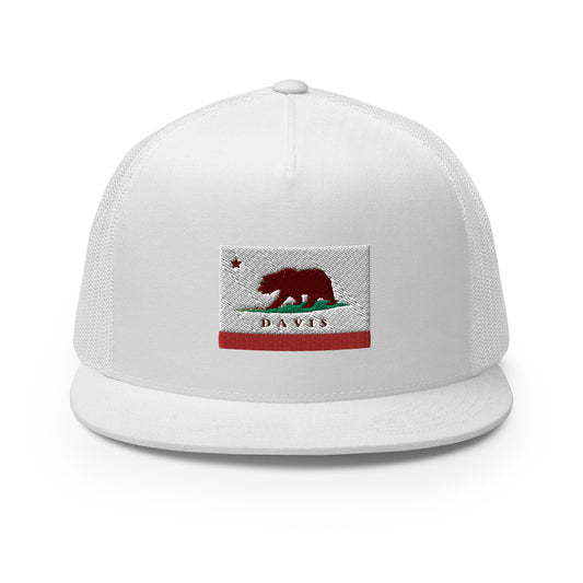 White Davis CA Trucker Hat
