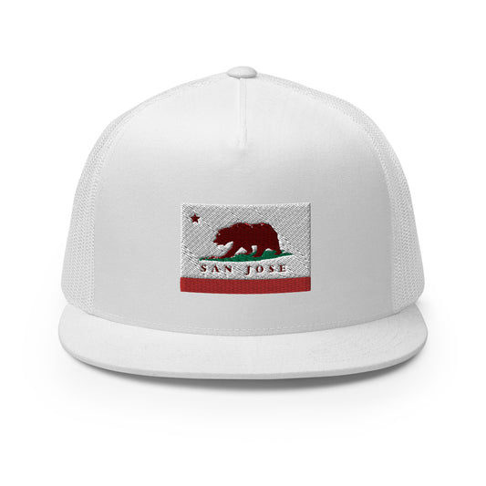 White San Jose CA Trucker Hat