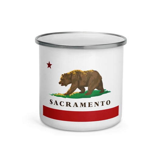 Sacramento CA Enamel Mug