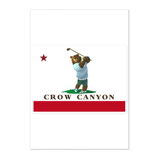 Crow Canyon Golfing Grizzly Sticker sheet - CAFlags