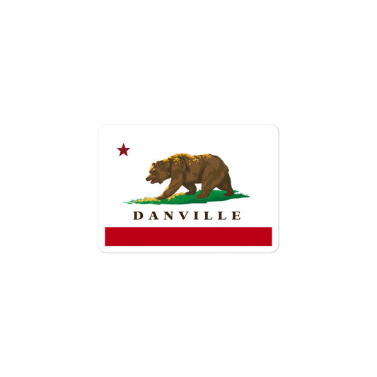 Danville CA Flag Grizzly sticker - CAFlags
