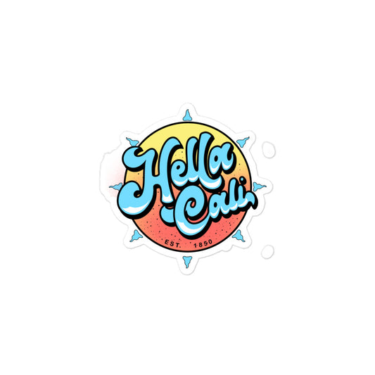 Hella Cali Sticker (Blue, Orange, Yellow Logo)