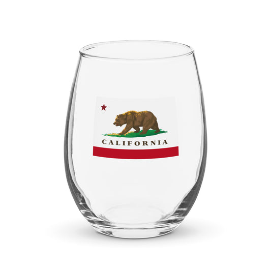 California Stemless wine glass - CAFlags