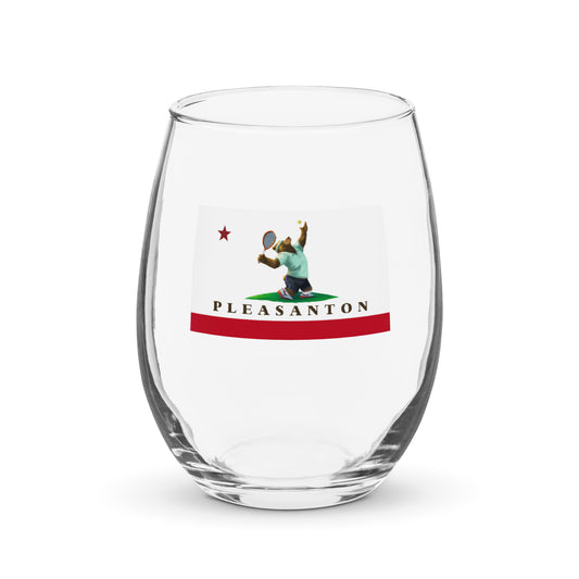 Pleasanton Tennis Stemless wine glass