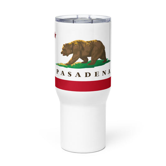 Pasadena CA Travel mug with handle - CAFlags