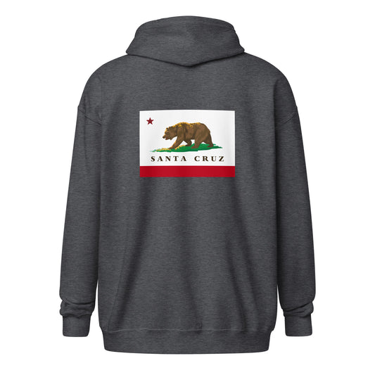 Gray Santa Cruz zip hoodie