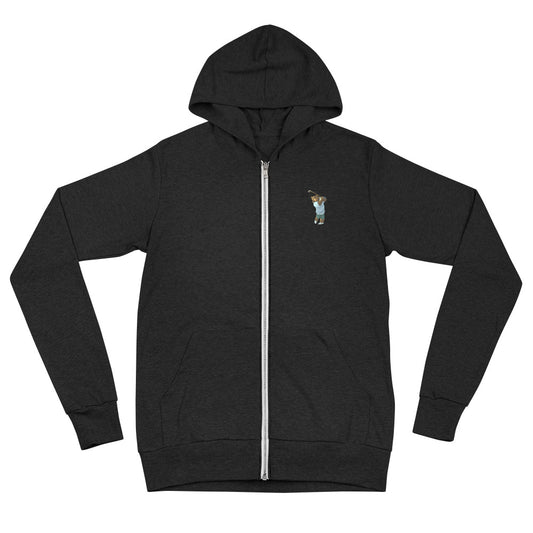 Golfing Grizzly lightweight zip hoodie